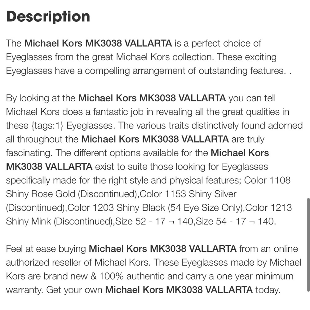 Michael Kors Women's Eyeglasses with Silver Frame - Picture 4 of 4